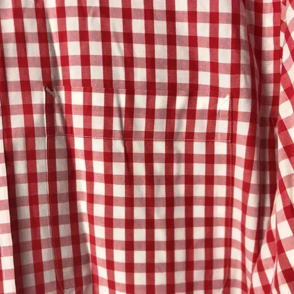 TOMMY HILFIGER MENS SIZE 15.5/34-35 REG FIT LONG SLEEVE RED WHITE CHECKERED - Picture 4 of 11